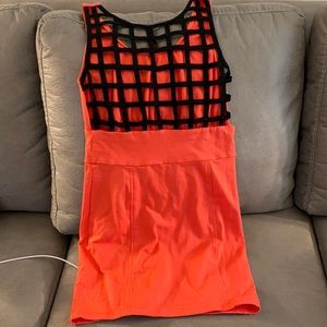 Coral Bodycon Dress with cut out back